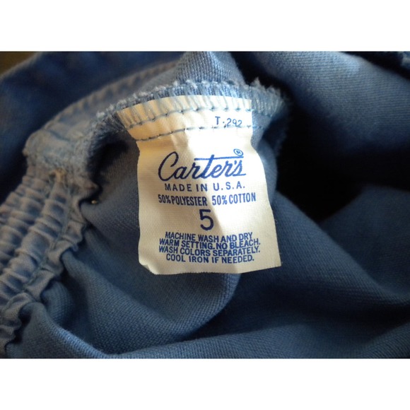 Vintage Carters Soft Denim Overall Dress Floral Pockets Size 5 (vc2) - Picture 5 of 5